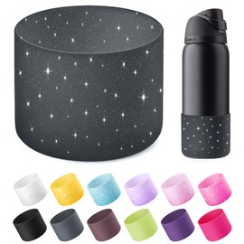 Diumepo Silicone Boot for 32 oz Owala Water Bottles, Anti-Slip Protective Sleeve for Owala Twist & FreeSip & Flip Insulated Water Bottle, Boot Bottom Base for Owala (Glitter Black)