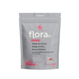 FLORA 01  Mineral  Suplemento Alimenticio de Electrolitos Esenciales  Magnesio, Potasio y Minerales Naturales  Hidratación Diaria  Sabor Sandía  30...