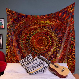 FENDROM Popular Handicrafts Indian hippie Bohemian Psychedelic Peacock Mandala Wall hanging College Dorm Beach Throws Table Cloth Bedding Tapestry