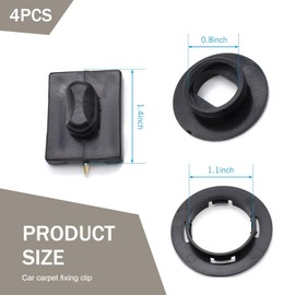 Qurbuns 4 PCS Car Carpet Fixing Clips, Double Layer Twist Lock Interior Floor Mat Fasteners, Plastic Non-Slip Floor Mat Buckle Set, Universal Cars Accessories for Keep Car Mats From Sliding (Black)