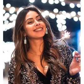 12 Pairs New Year Earrings Bulk Happy New Year Star Earrings Set for Women Glitter Enamel NEW YEAR letter Dangle Earrings New Year's Eve Festive Holiday Party Earing Jewelry Gift