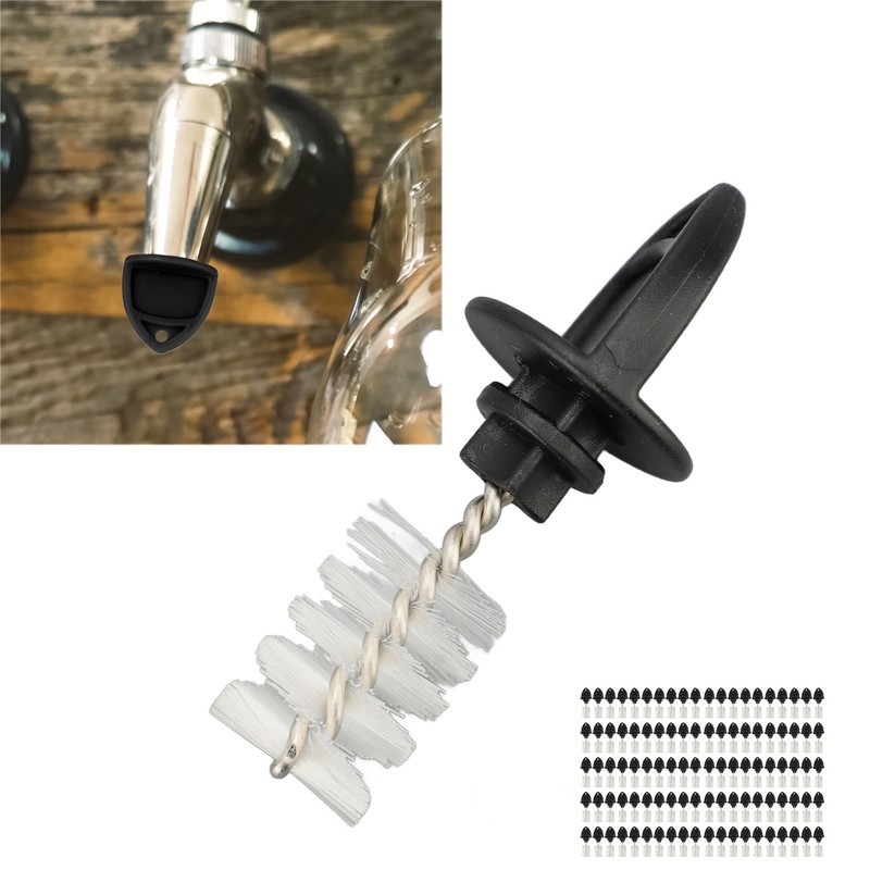 100Pcs Beer Plugs Tap Brush Dustproof Multifunctional Nylon Cleaning Brush