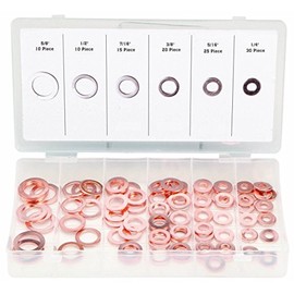 Box of 80 Pcs SAE Professional Electricion Grade Copper Washer Set Assortment for Maximum Electrical Conductivity