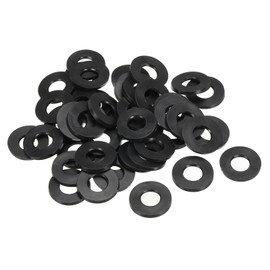 PATIKIL 40pcs M6 Rubber Flat Washers 6mm Inner Diameter 16mm Outer Diameter 1.5mm Thick Sealing Spacer Gasket Ring for Faucet Pipe Water Hose Fastener Bolts Black