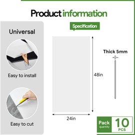 Fasarxiu Fasarxiu 24"x48" Smooth Drop Ceiling Tiles Waterproof High-Grade PVC Ceiling Tiles 2x4 Fire-Rated - Easy Drop-in Installation - Case of 10 (80 sq. ft.)