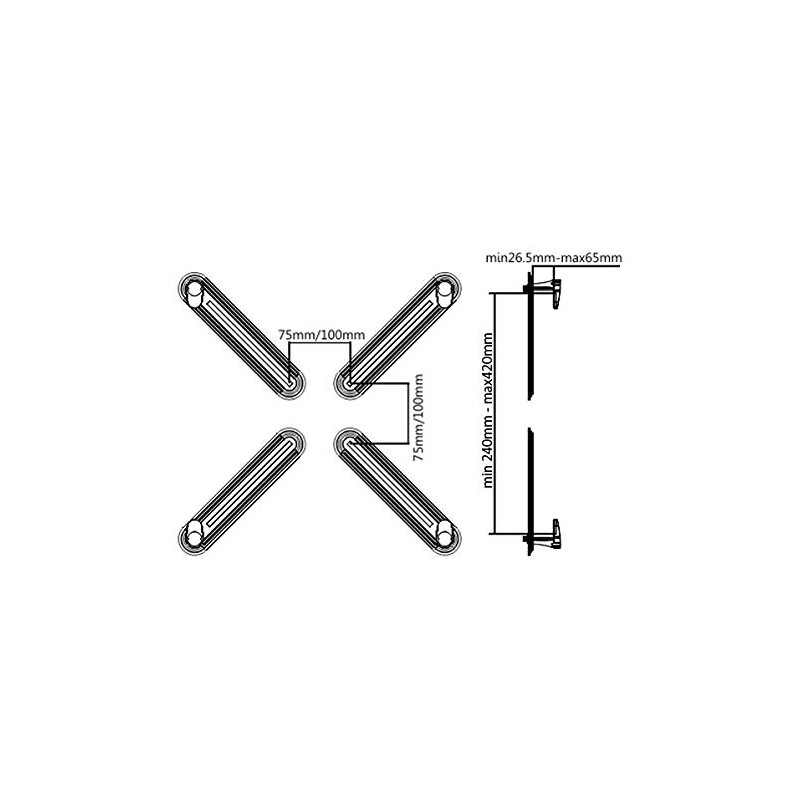 HALTERUNGSPROFI VESA Adaptor for LED and LCD Monitors without VESA
