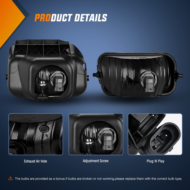 Nilight Fog Light Assembly Compatible with 2002 2003 2004 2005