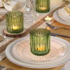 Green Large Votive Candle Holder Set of 8, Tea Lights
