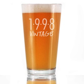 Vintage 1998 - Pint Glass for Beer - 26th Birthday Gifts for Men or Women Turning 26 - Fun Bday Party Decor - 16 oz
