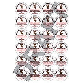 24, 48 or 72 Magic Reindeer Christmas Food Stickers Labels - White (24)