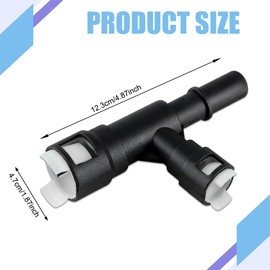 QZTYTY HVAC Heater Inlet Hose Tee Connector, Heater Hose Connector, T-Connector Three-Way Cooling Water Pipe Joint, 15055343 15055342 Heater Inlet Hose Fitting Compatible with Chevy (Black)