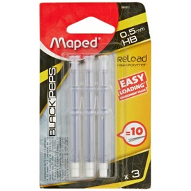 Maped Black 'Peps Reload, 0.5 mm 560511 Cartridge Mechanical Pencil Refill Leads