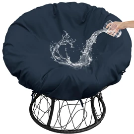 Rkufoze Papasan Chair Cover Only, 55-Inch Waterproof Papasan Chair Covers, Papasan Chair Cover with Zipper and Straps, Washable Papasan Covers (Navy, 55in/140cm)