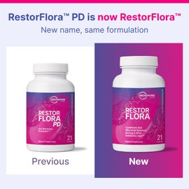 Microbiome Labs RestorFlora PD - Men's & Women's Probiotics for Digestive Health & Gut Reset - Spore Based Saccharomyces Boulardii Probiotics to Help Restore Microbial Balance (21 Capsules)
