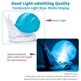 ZIRO 3D Printing Filament, Translucent PLA Series, 1.75mm PLA Filament Material, Dimensional Accuracy +/- 0.03mm, 2.2lbs Spool, 3D Printing Material Fit Most FDM Printers, Translucent Light Blue