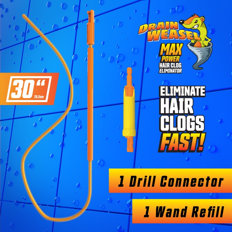 FlexiSnake Drain Weasel MAX Power Sink Snake Hair Clog Remover