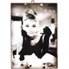 KUSTOM ART Set of 4 Vintage Style Audrey Hepburn Wooden