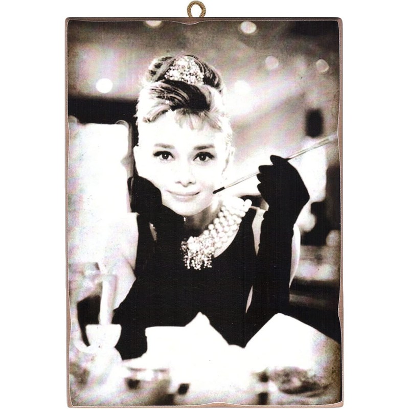 KUSTOM ART Set of 4 Vintage Style Audrey Hepburn Wooden