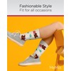 MeMoi Women's Festive Squirrel Crew Socks Oatmeal Heather 9-11