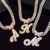 JNCTCOE Cuban Link Chain for Women Cursive Silver Initial 14MM