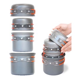 GRAPHIS GR-1002 Aluminum Outdoor Cooker Set of 4, Silver
