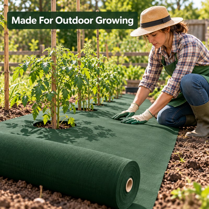 1.2Mx5M Heavy-Duty Green Weed Barrier Fabric – Non-Woven Ground Cover