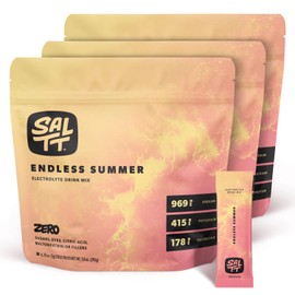 Keto Chow SALTT Electrolytes Powder Flavored Drink Mix - Endless Summer - 90 Hydration Packets - Magnesium, Potassium, Sodium, Trace Minerals - Zero Sugar & Gluten Free - 3 Packs of 30