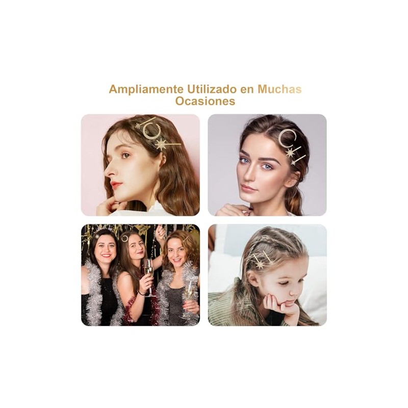 RUAKIVA 6 Pcs Clips de Pelo,Pinzas para el Pelo con