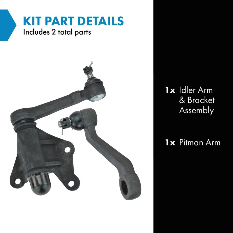 TRQ Front Steering Kit Idler Arm & Bracket Assembly Pitman