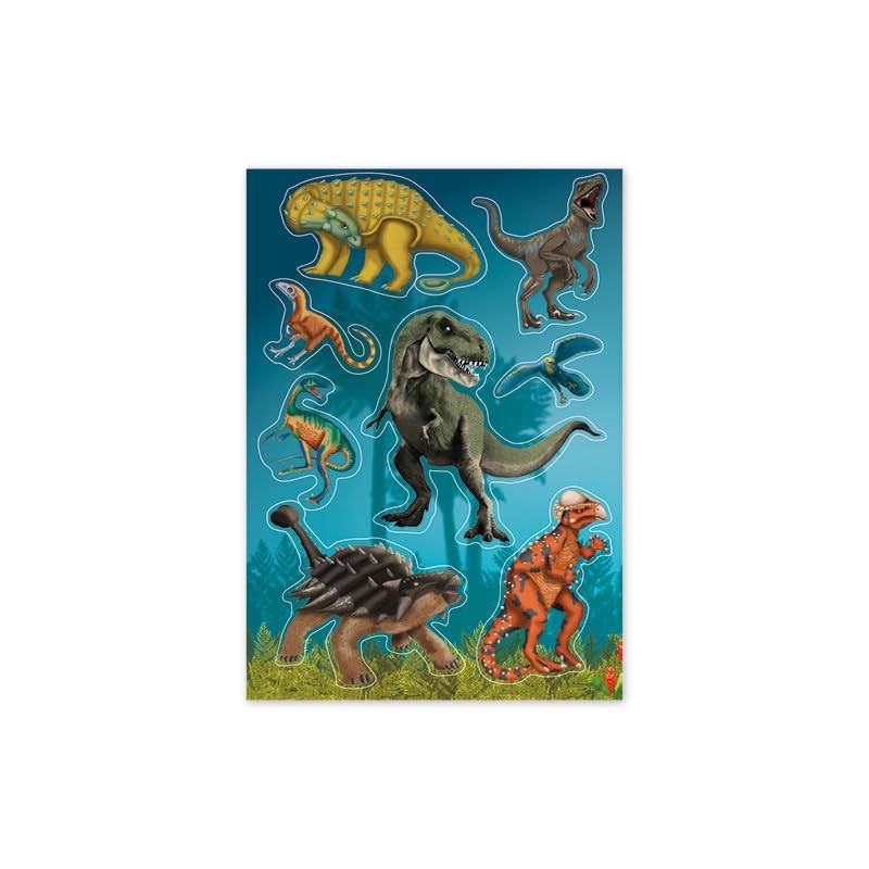 15 Metallic Stickers * DINOS & T-REX * for Crafts