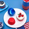 JarThenaAMCS 200Pcs Red Blue Foil Cupcake Liners July 4th Patriotic