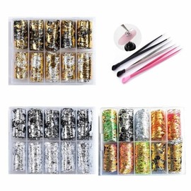 Nail art silk mesh nail mesh foil 10-piece set (W8E8958) / 네일아트 실크 메시네일 망사호일 10가지 세트 3종 (W8E8958)