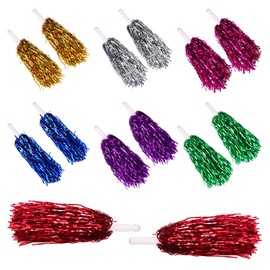 TOYANDONA 14Pcs Cheerleading Pom Poms Cheering Pompoms Bulk Cheer Metallic Foil Pom Poms Cheer Costume Accessory