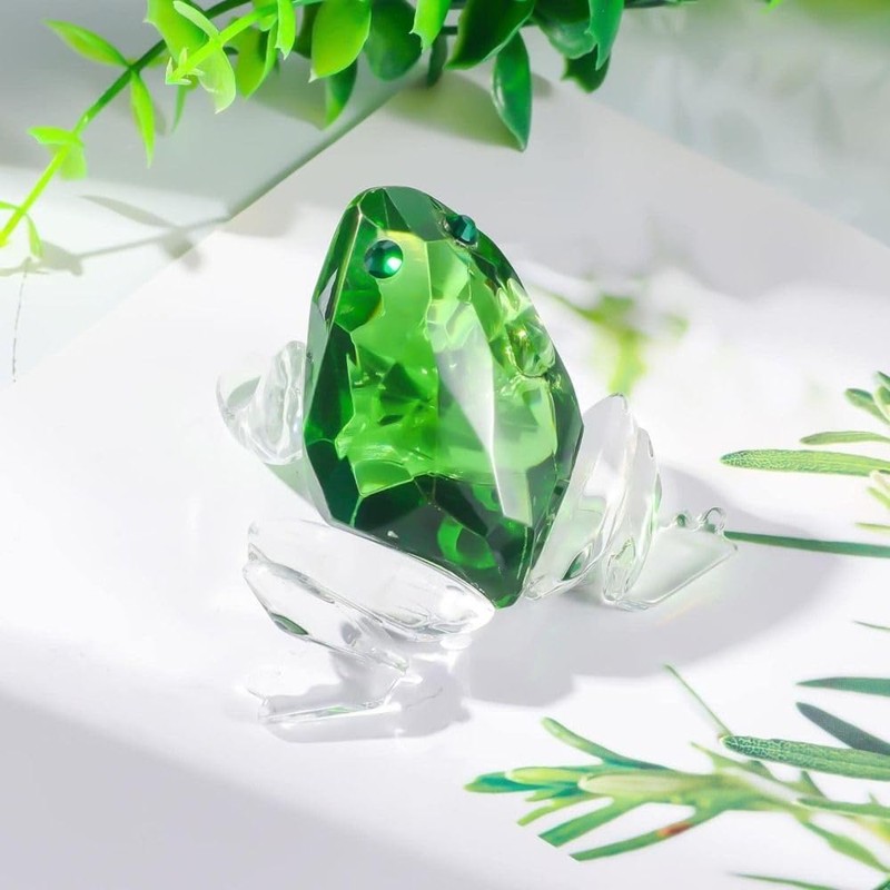 gifthub Crystal Frog Glass Art Statue Crystal Frog Decoration Series