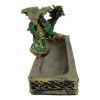 Medieval Celtic Green Dragon Roaring Incense Burner Holder Decorative Figurine