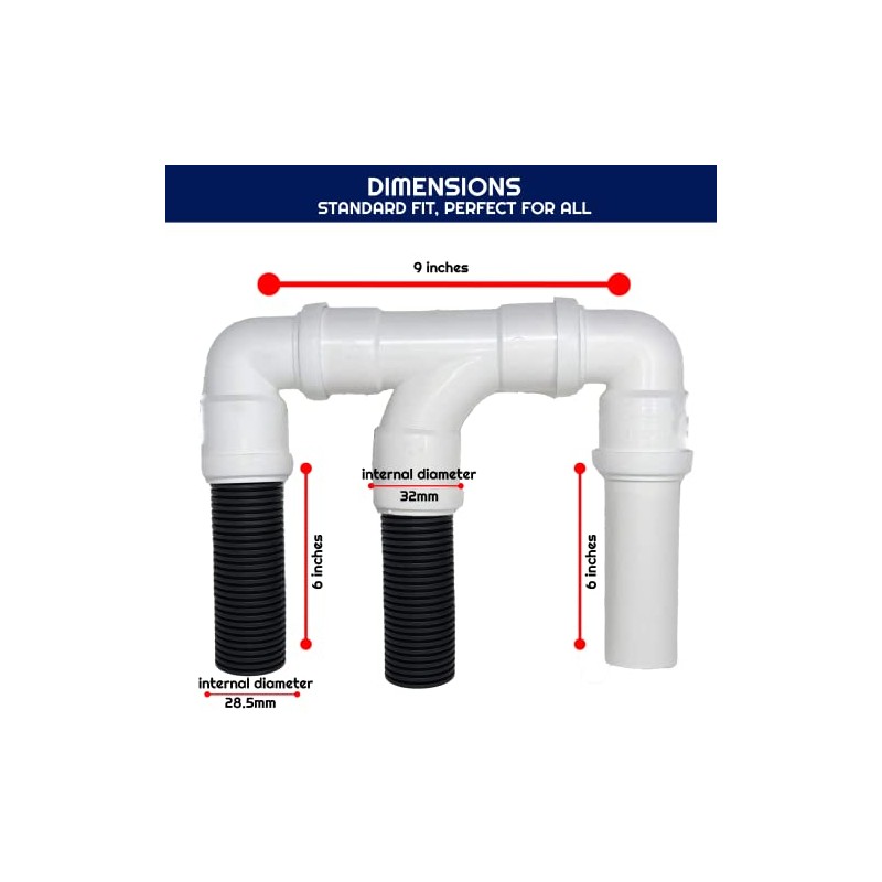 Xtremeauto Caravan Waste Water Pipe Kit Dual Outlet Caravan Waste