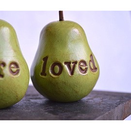 Green you are loved mini pears, set of 3