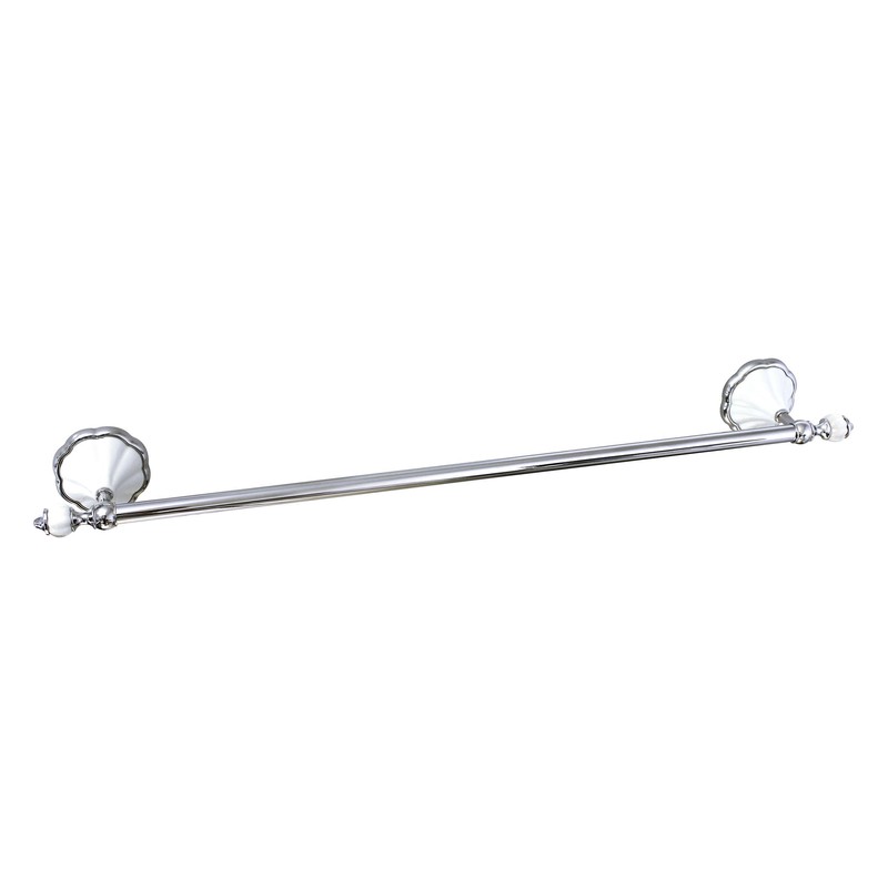 MODONA 24" Double Towel Bar - White Porcelain & Chrome