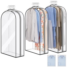 RONSXY 3pcs 100x60x30 cm Protector de Ropa Colgante y 2 Bolsas de Ropa, Fundas Ropa Transparente Anti-Polvo y Transpirable, Bolsa Transparente a Prueba de Polvo para Vestidos, Trajes, Abrigos Blusas