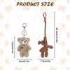 ZPLASK 2 Pcs Plush Keyring, Bag Charm, Soft Brown Bear