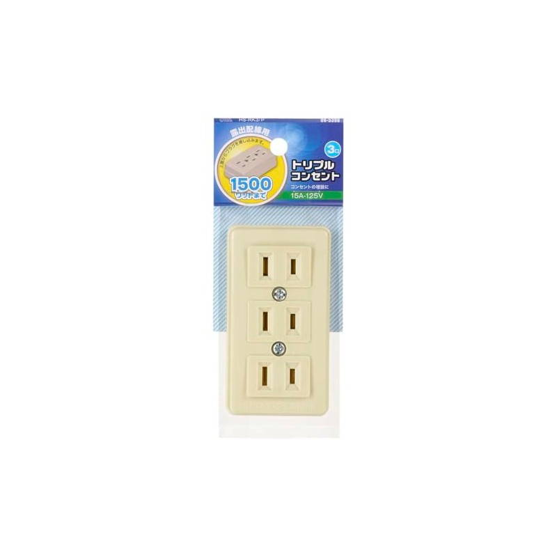 Ohm Electric HS-RK3/P 06-5398 Power Tap, 3 Outlets, 3 Outlets,