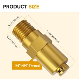 7101359 Pressure Washer Thermal Relief Valve, Compatible with Simpson Gas High Pressure Washer Pumps, Replaces AP3119462, 10378947, 740592, 21783, 1/4 Inch NPT Brass Valve