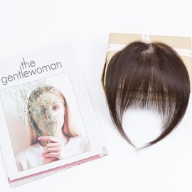 S-noilite Clip in Bangs for Women - Real Human Hair - French Bangs Hair Clip in Fringe with Temples #2 Dark Brown