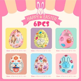 Easter Egg Decompression Toy, Large, FainFun 8 x 6 cm Stress Ball, Easter Egg for Teenagers, Adults, Child, Decompression Slow Rebound Toy, Anti-Stress Eggs, Easter, Easter Basket Filler Party