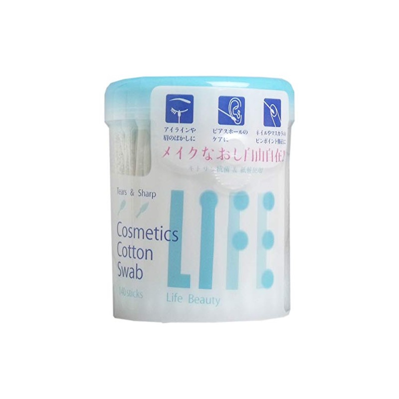 平和メディク ライフ Cosmetics Cotton Swab 化粧用綿棒 140本ケース入×4個