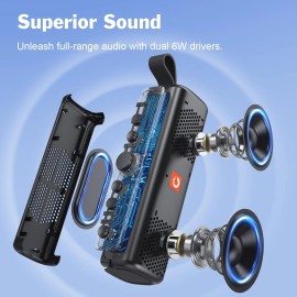 DOSS EGo II Bluetooth Speaker with 12W Superior Sound Loud Bass, IPX6 Waterproof