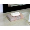 Stonkraft Rectangular Ribbed Shaped Soap Dish Made of Natural Rainbow