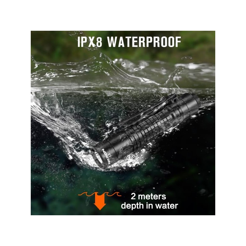 NICRON C3 1000 Lumens EDC Flashlight, Type-C Rechargeable AA Pocket