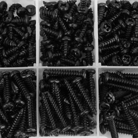 Cross Screw, 450Pcs Black M3 Cross Pan Head Self Tapping Screws Set Assortment Kit Bolt Cross Tapping Screw