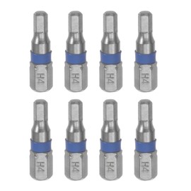 HARFINGTON 8pcs H4 Hex Screwdriver Bit 4mm 1/4" Hex Shank 1" Length S2 Steel Magnetic Power Drill Bits